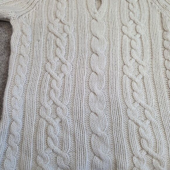 Old Navy Womens Large Vintage Cable Knit Hooded Sweater Y2K Bella Elena Gilbert - Picture 6 of 13